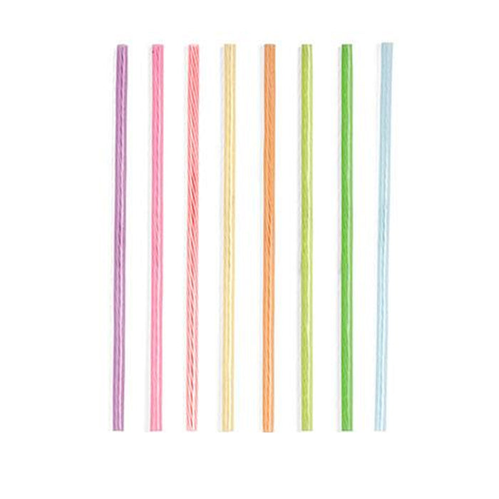 48 Pc Kikkerland Reusable Straws Rainbow 8" Food Safe Birthday Party Supplies
