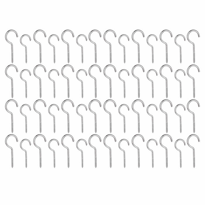56 Hooks Screw In Steel Utility Hook Ceiling Picture Frame Plant Hanging 3"-2.5"