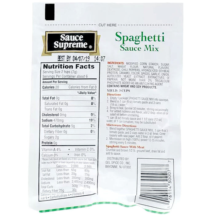 5 X Traditional Spaghetti Sauce Supreme Mix Seasoning Packet Tomato Pasta Flavor