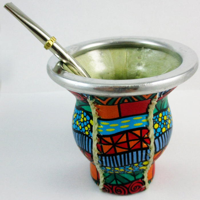Argentina Mate Gourd Tea Glass Cup Thick Bombilla Straw Diet Drink Kit Set 2579