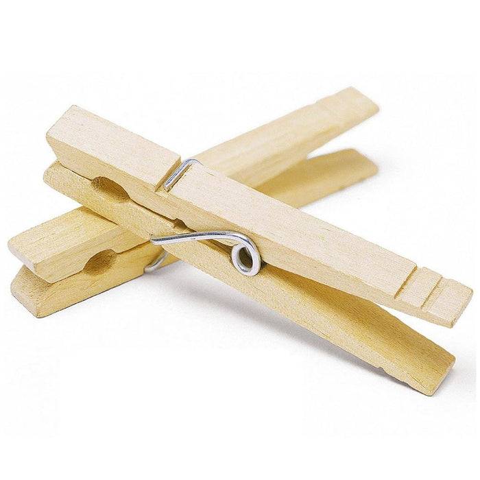 130 Wooden 3 1/4" Inch Large Clothespins Laundry Spring Wood Clothes Pins Crafts