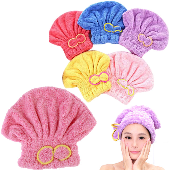 1 Microfiber Hair Wrap Towel Dry Shower Turban Hat Head Cap Bath Fast Drying Spa