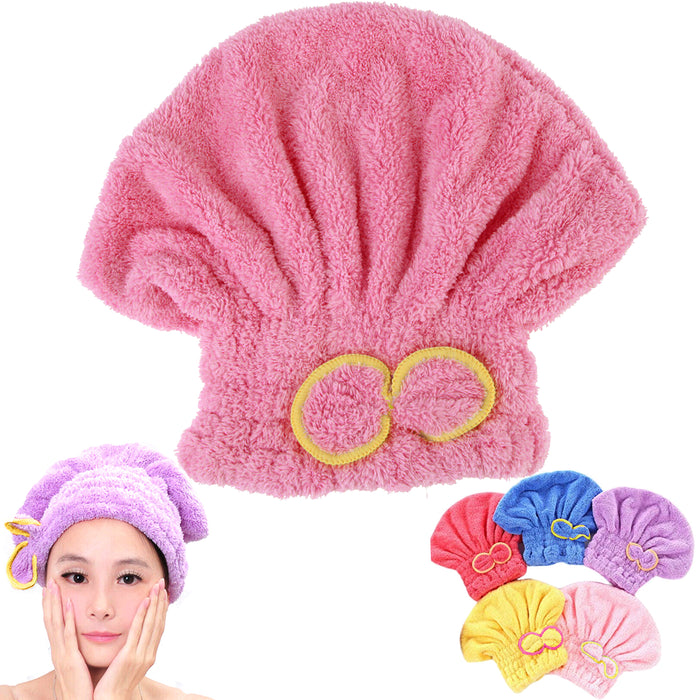 1 Microfiber Hair Wrap Towel Dry Shower Turban Hat Head Cap Bath Fast Drying Spa