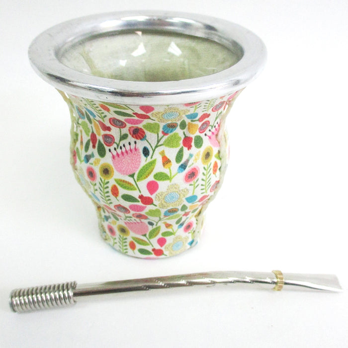 Argentina Mate Gourd Tea Glass Cup Thick Bombilla Straw Diet Drink Kit Set 32388