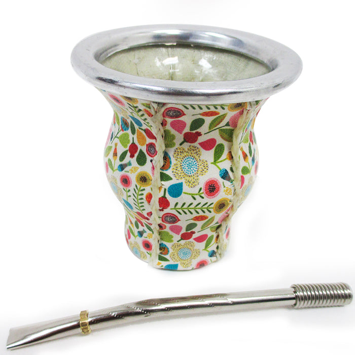 Argentina Mate Gourd Tea Glass Cup Thick Bombilla Straw Diet Drink Kit Set 32388