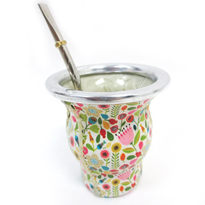 Argentina Mate Gourd Tea Glass Cup Thick Bombilla Straw Diet Drink Kit Set 32388