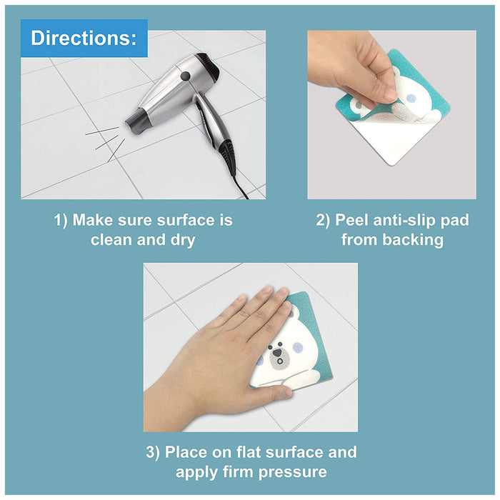 6 Animal Non-Slip Pad Bath Tub Adhesive Sticker Applique Anti Skid Shower Mat