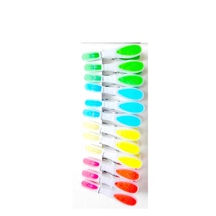 24 Pack Plastic Soft Touch Clothes Pins Pegs Laundry Rubber Tip Clothespins Hang