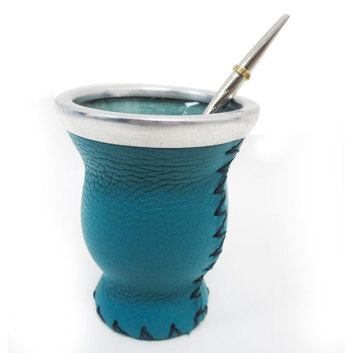Argentina Mate Gourd Tea Glass Cup Thick Bombilla Straw Diet Drink Kit Set 32593