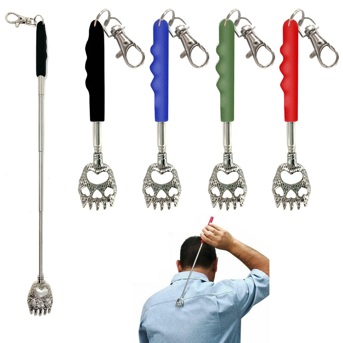 1 Pc Mini Bear Claw Back Scratcher Keychain Telescopic Metal Extendable Massager