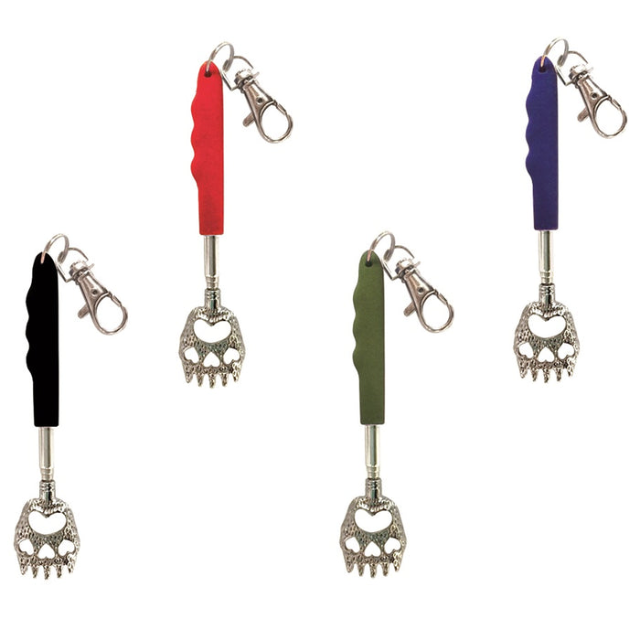 2 Pc Mini Bear Claw Back Scratcher Keychain Telescopic Metal Extendable Massager