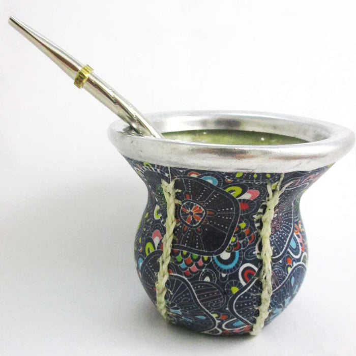 Argentina Mate Gourd Tea Glass Cup Thick Bombilla Straw Diet Drink Kit Set 60992