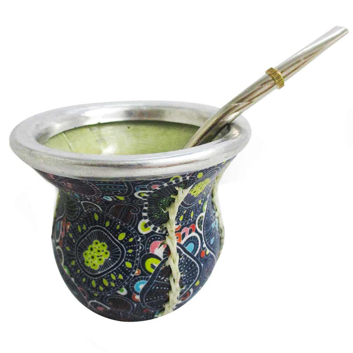 Argentina Mate Gourd Tea Glass Cup Thick Bombilla Straw Diet Drink Kit Set 60992