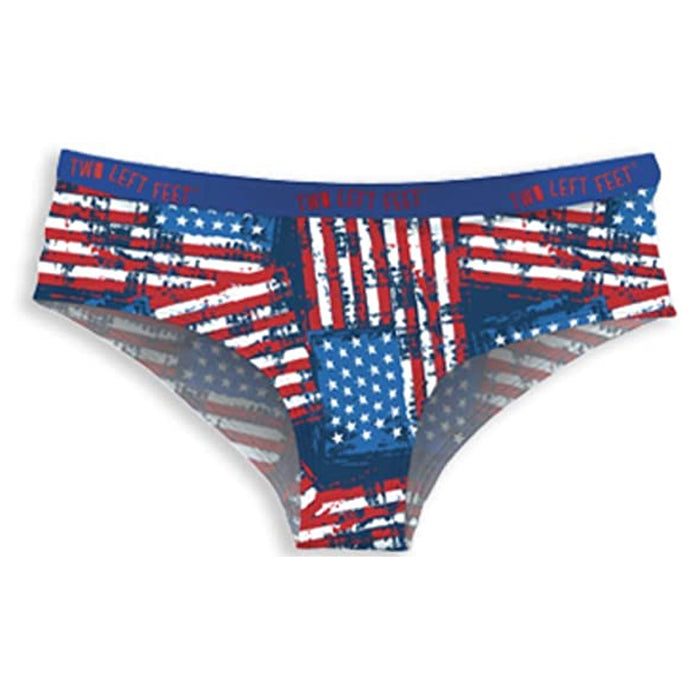Women Hipster Panties Underwear American Flag Bikini USA Distress Star Stripes M