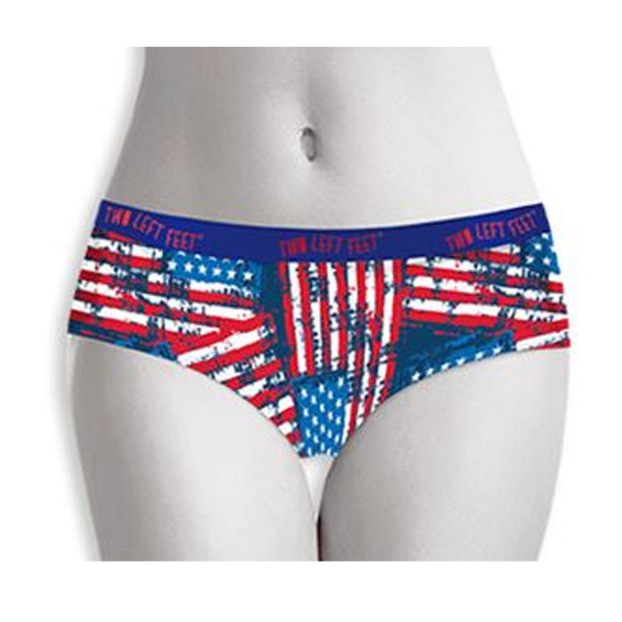 Women Hipster Panties Underwear American Flag Bikini USA Distress Star Stripes M