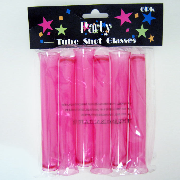 12PC Flourescent Neon Plastic Party Test Tube Shot Glasses Shooters 51/2" Bar