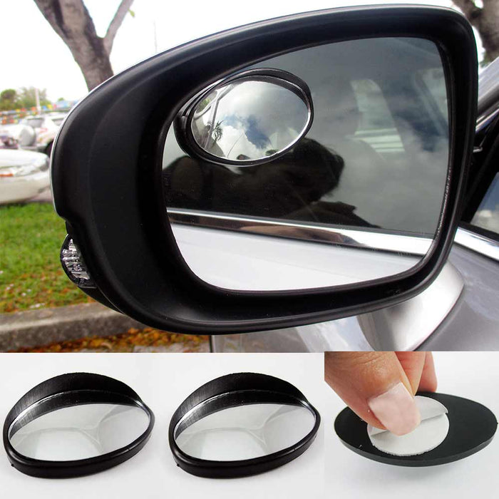 2 Universal Wide Angle Oval Rear Side View Blind Spot Mirror SUV Car Peel Stick