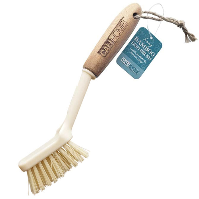 1 Pc Bamboo Dish Brush Natural Wood Handle Kitchen Scrub Sink Wash Scrubber 9.5"