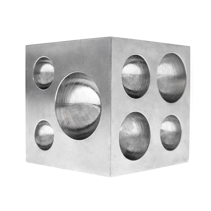 1 Steel Dapping Block 2" Square Cube Punch 18 Cavities Form Doming Jewelry Tool