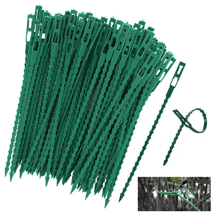 100 PC Adjustable Garden Plant Support Cable Flexible Plastic Twist Locking Ties
