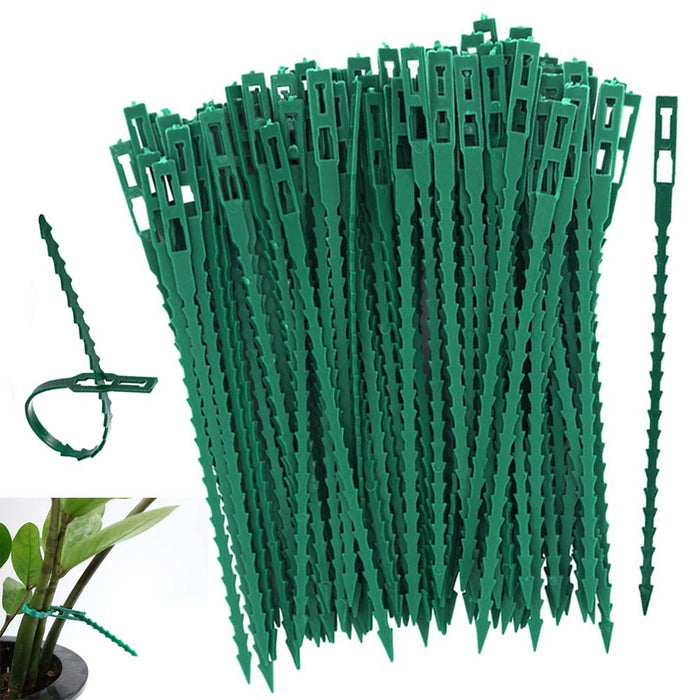 200 Plastic Plant Support Adjustable Locking Twist Ties Gardening Flexible Cable