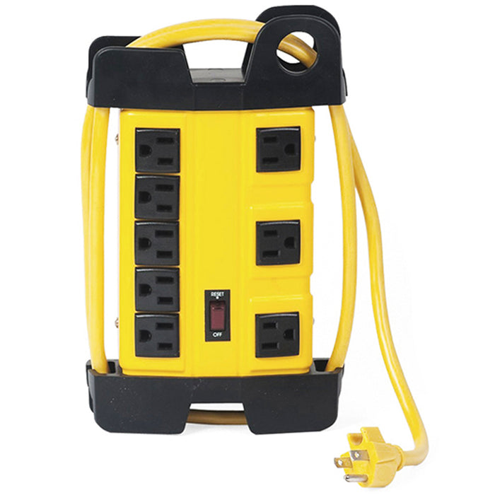 8-Outlet Power Strip Surge Protector w Metal Housing Charging Station Electronic