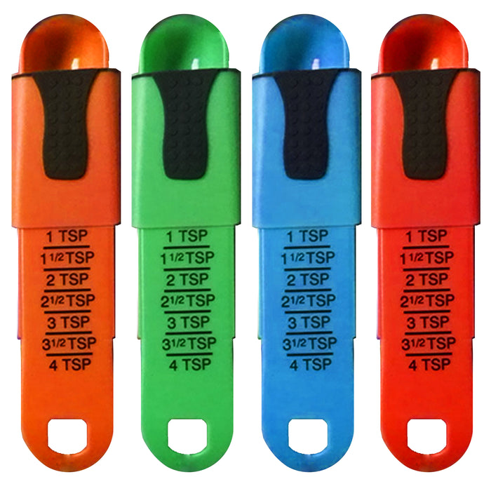 1 Adjust A Teaspoon Plastic Adjustable Measuring Spoon From 1-4 TSP Scale Bake