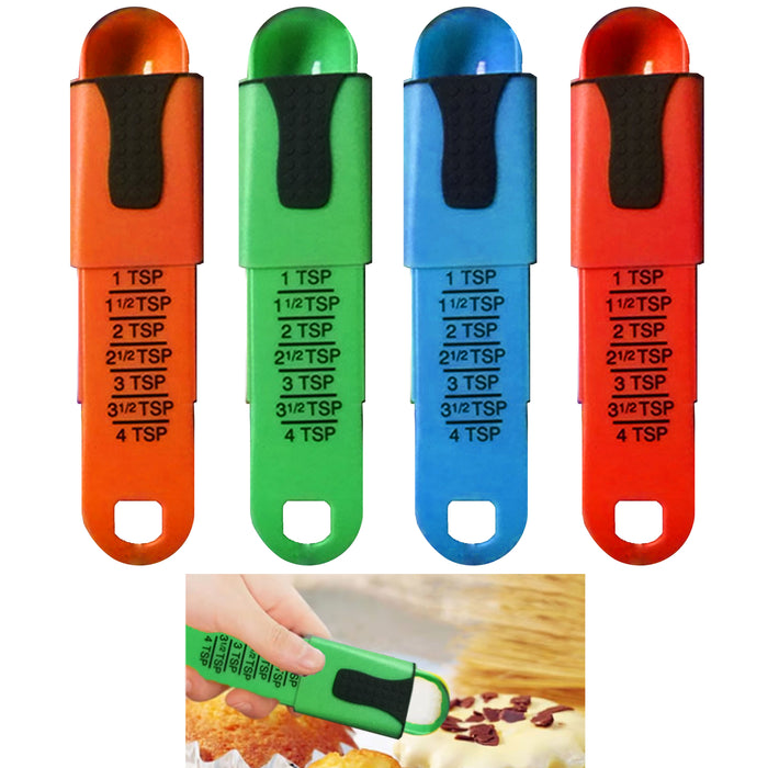 2PC Adjust A Teaspoon From Range 1-4 TSP Dry Liquid Bake Cook Fits in Spice Jar