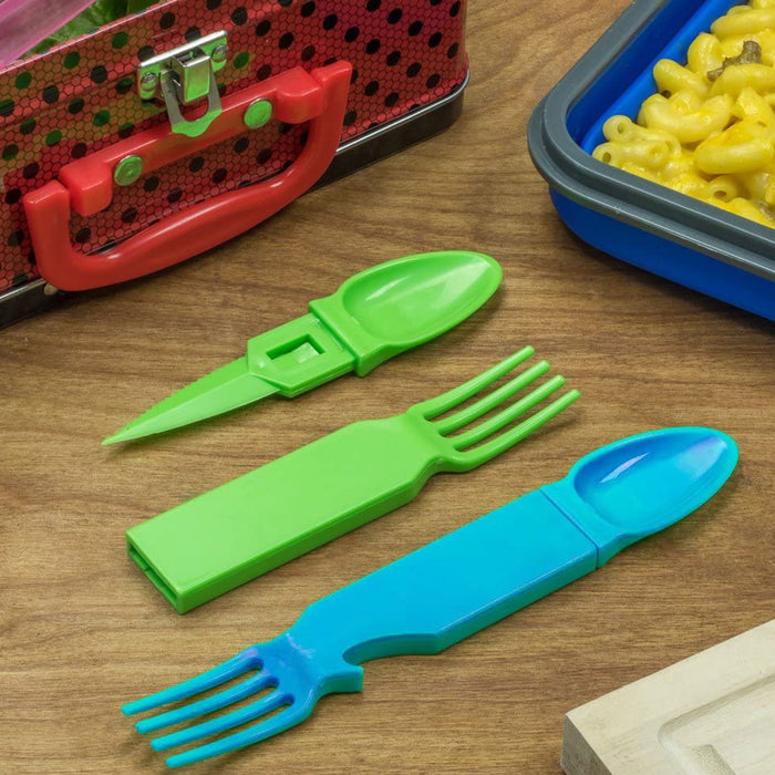 4 X Outdoor Travel Camping Utensils Set Fork Spoon Knife Bottle Opener BPA Free