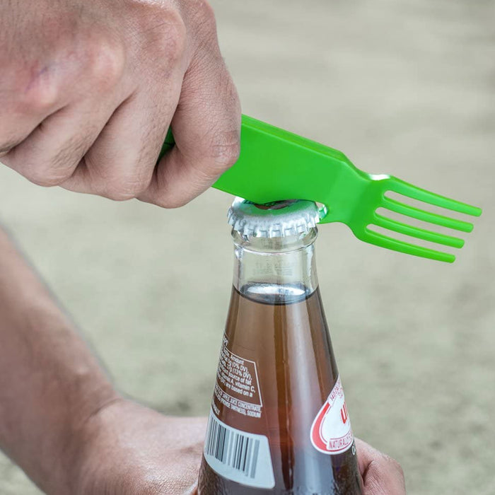4 X Outdoor Travel Camping Utensils Set Fork Spoon Knife Bottle Opener BPA Free