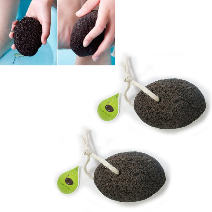 2 Volcanic Lava Pumice Stone Foot Massage Scrub Exfoliate Pedicure Grinding New