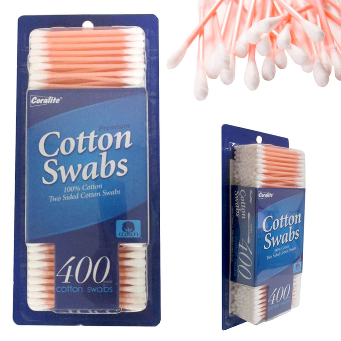 400 Cotton Swabs Double Tipped Applicator Tip Bud Safety Ear Wax Makeup Remover