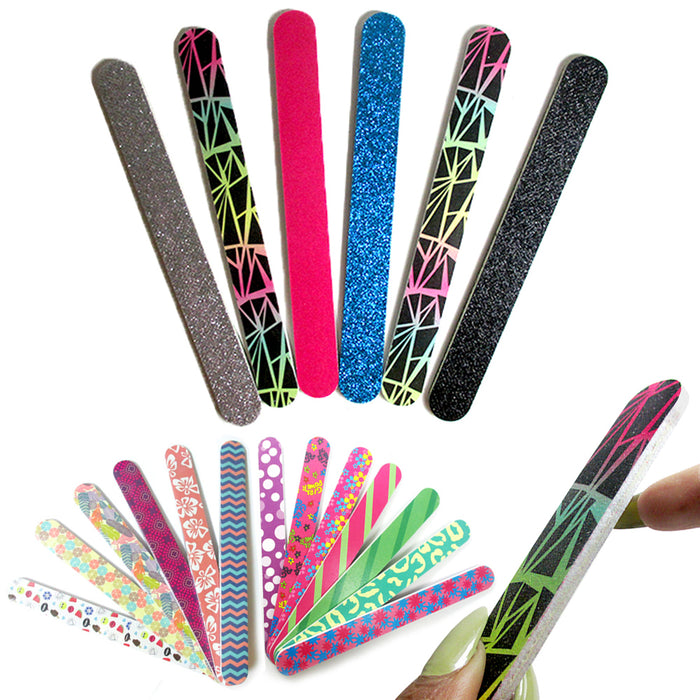 24 Double Sided Nail File Emery Board Manicure Pedicure Assorted Gift Set Design