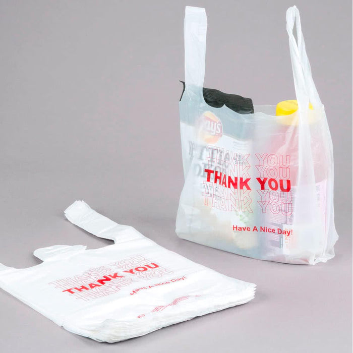 600 Thank You Merchandise Plastic Retail Handle Bags Grocery Carry Out Store Lot