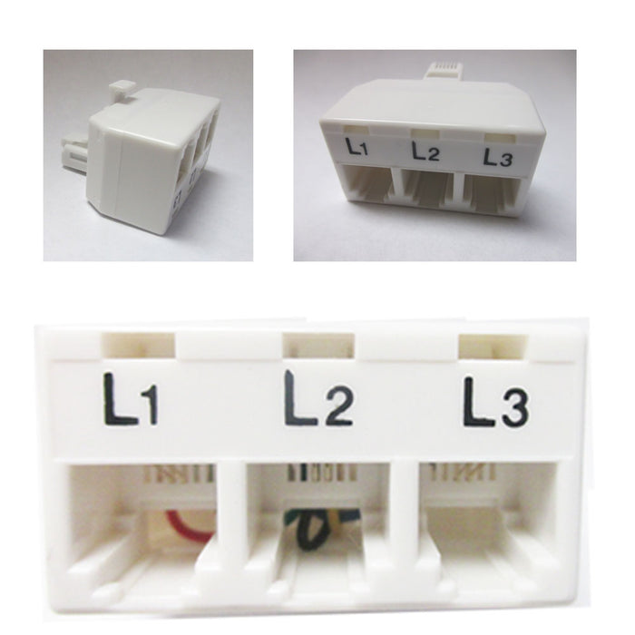 5 Pack 3 Way Phillips Phone Jack Splitter Telephone Line Converter Outlet Plug