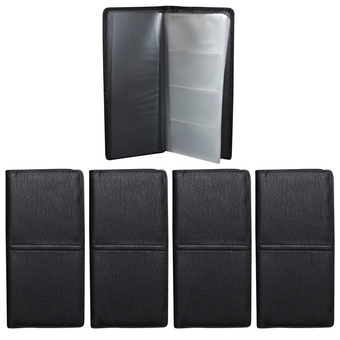 4 Business Card Holder 48 Removable Organizer Book Wallet Case Office Black