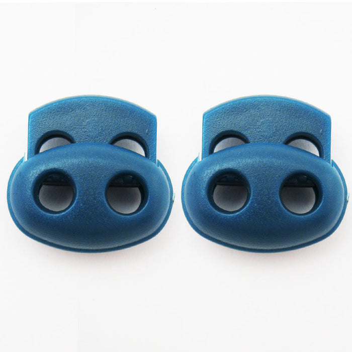 2 Shoe Lace Shoelace Buckle Rope Clamp Cord Lock Stopper Run Sports Blue New !!!