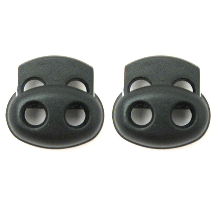 2 Shoe Lace Shoelace Buckle Rope Clamp Cord Lock Stopper Run Sports Black New