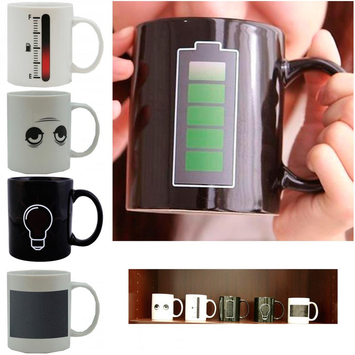 1 Magic Battery Tea Water Hot Cold Heat Sensitive Color Changing Mug Cup Coffee
