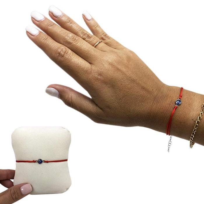2 Evil Eye Red String Kabbalah Bracelet Mati Nazar Bead Lucky Charm Protection