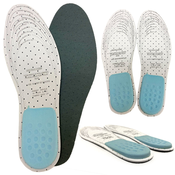 2 Pairs Shoe Insole With Heel Cushion Massage Orthotic Comfort Foot Support 8-11