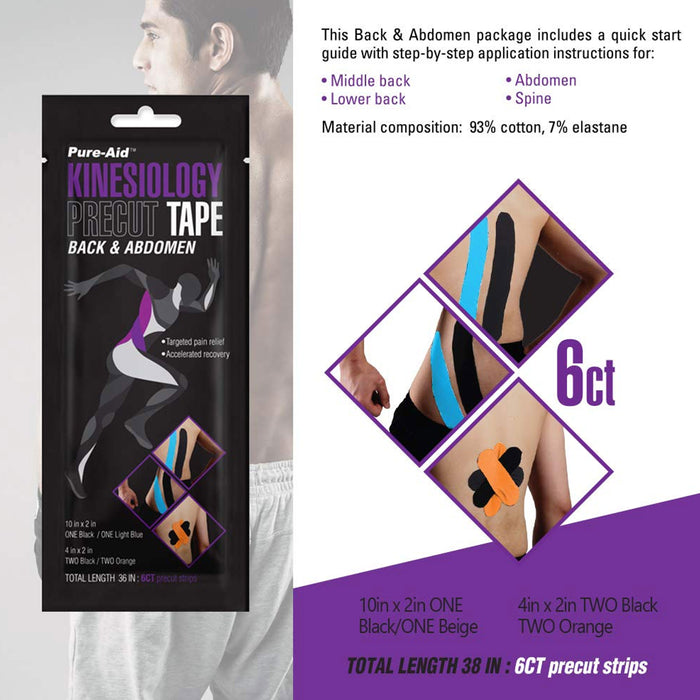 20 Ct Precut Strips Elastic Kinesiology Tape Muscle Sports Running Therapeutic