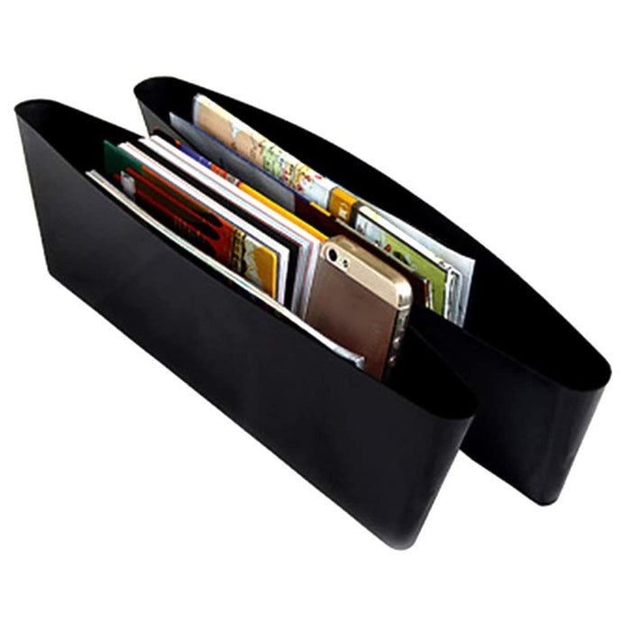 2 Pc Car Console Gap Catcher Organizer Side Seat Filler Caddy Pocket Storage