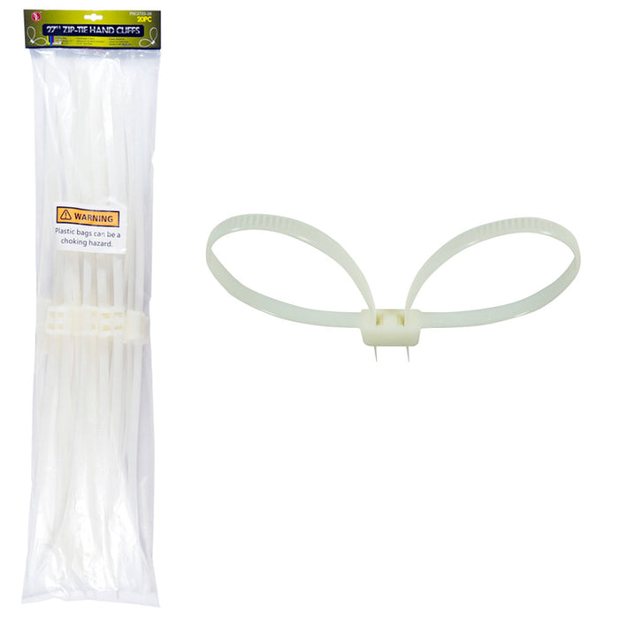 20 PC Plastic Zip Tie 27" Handcuffs Police Riots Emergency Restraint Survival !