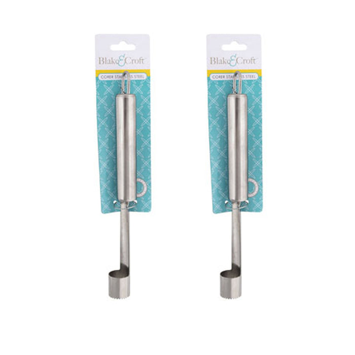 2 X Stainless Steel Core Seed Remover Fruit Apple Pear Corer Easy Twist Kitchen