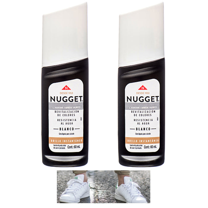 2 Pc Instant White Liquid Shoe Polish Wax High Gloss Shine Leather Boot 60ml 2oz