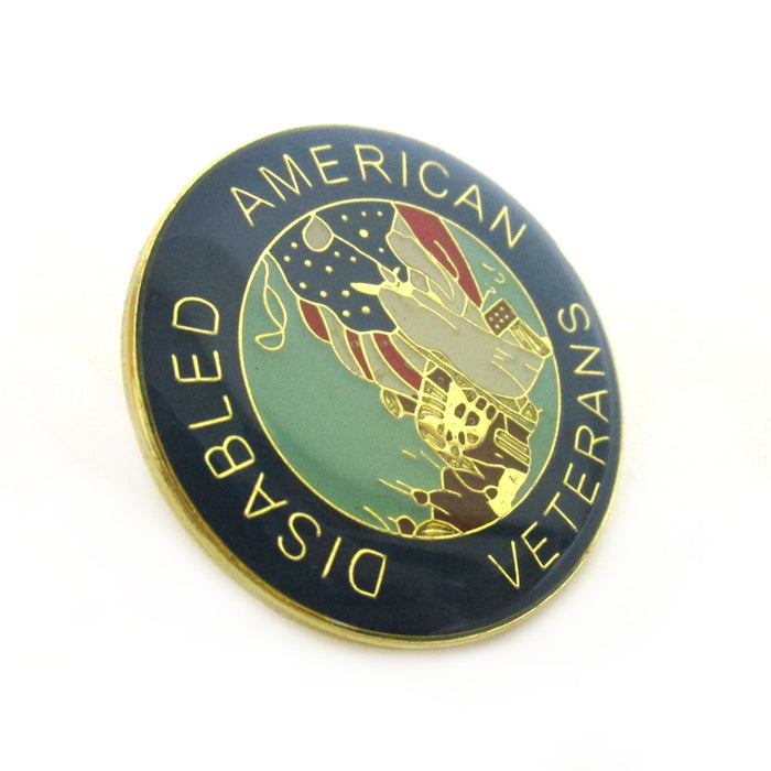 6 Pc Disabled American Veterans Round Lapel Pin Military Patriotic Medals Gifts