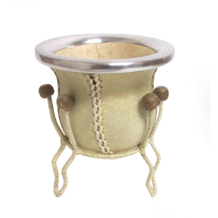 Mate Gourd Yerba Cup With Bombilla Straw Kit Genuine Leather Handmade Argentina