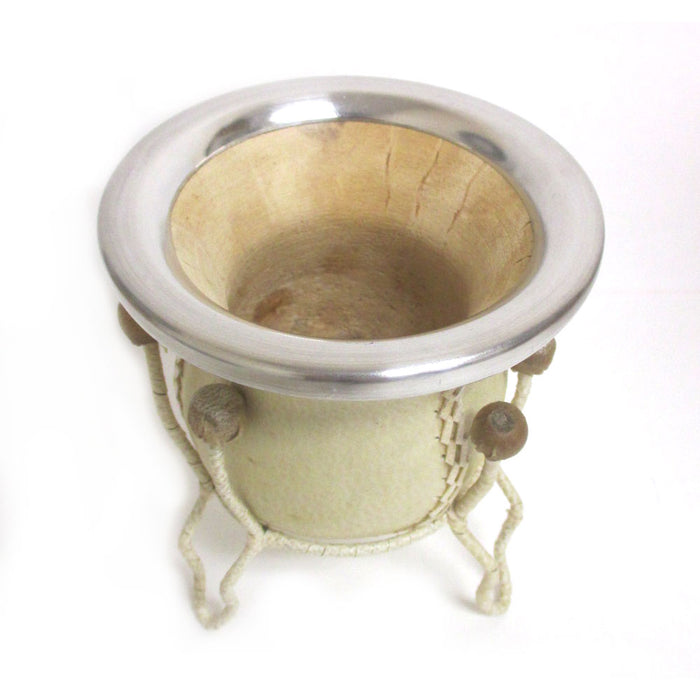 Mate Gourd Yerba Cup With Bombilla Straw Kit Genuine Leather Handmade Argentina