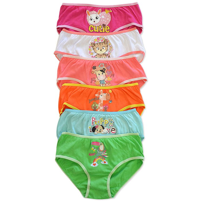 12 Girls Briefs Panties 100% Cotton Underwear Cute Children Panty Kids Size XL